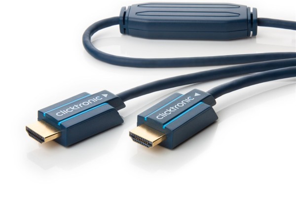 clicktronic Aktives High-Speed-HDMI-Kabel mit Ethernet UHD 4K 60 Hz 25 m (1er Faltschachtel)