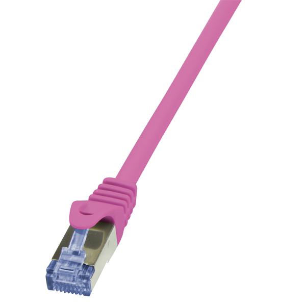 LogiLink CAT 6A Patchkabel 10G S/FTP PIMF PrimeLine pink 1 m