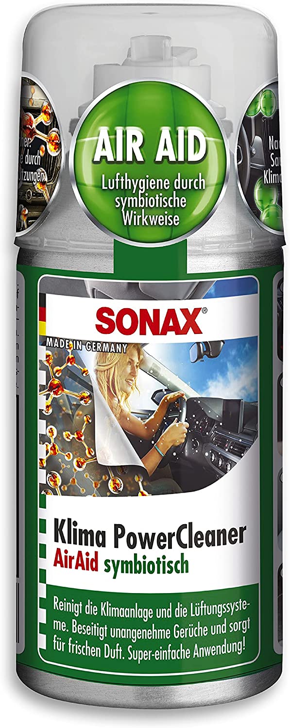SONAX KlimaPowerCleaner AirAid symbiotisch Ocean-Fresh (100 ml) sorgt  schnell und einfach für langanhaltende Lufthygiene & XTREME  AutoInnenReiniger (500 ml) speziell für hygienische Sauberkeit : :  Auto & Motorrad