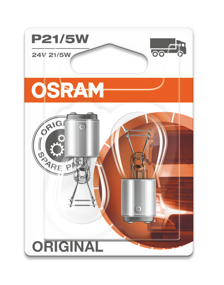 OSRAM ORIGINAL Glühbirne P21/5W BAY15d 24 V/21-5 W (Bulk), Lastkraftwagen, Halogen, Beleuchtung, Rund ums Fahrzeug