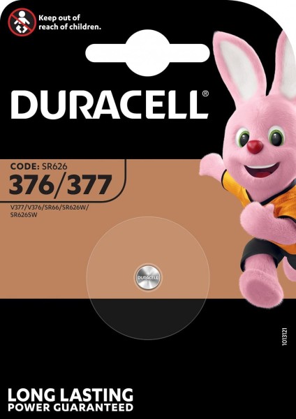 Duracell Specialty Silberoxid-Knopfzelle 376/377 SR626 1,5 V (1er Blister), Knopfzellen, Batterien & Akkus, Kraft & Saft