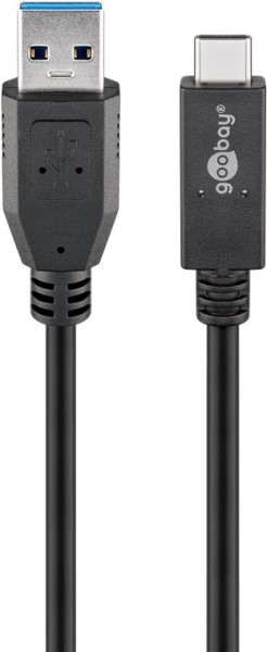 goobay USB C Kabel USB 3.1 Generation 2 3 A schwarz 1 m
