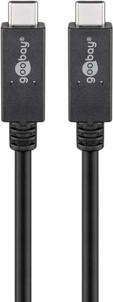 goobay USB C Kabel USB 3.2 Generation 2x2 5 A schwarz 0,5 m