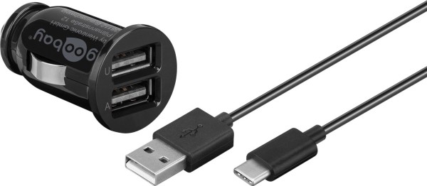 Goobay USB Auto-Ladegerät 2,1 A mit 2x USB-Anschluss, mit Schutzelektronik  von Satelliten Markt Köln