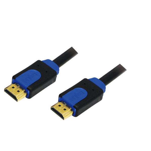 LogiLink High Speed HDMI Kabel 4K 30 Hz mit Ethernet vergoldet schwarz blau 5 m