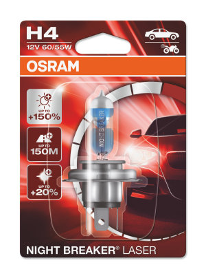 OSRAM NIGHT BREAKER LASER H4 P43t 12 V/60-55 W (1er Blister), Sonstige  Halogenlampen, Auto & Motorrad, Halogen, Beleuchtung, Rund ums Fahrzeug